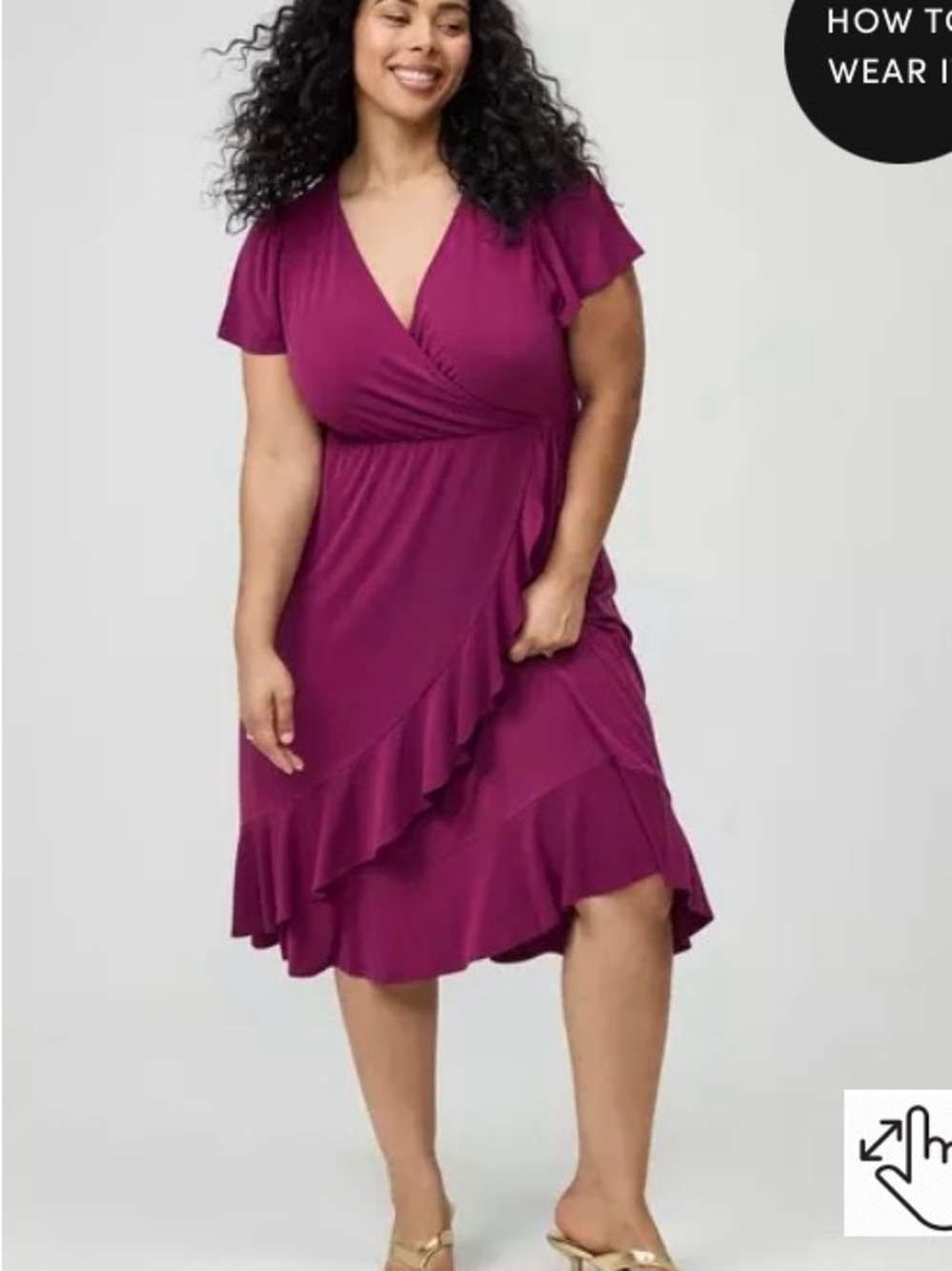 NWT Torrid Ruffle Wrap Midi Dress